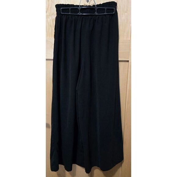 Grace Karin Black Wide-Leg Palazzo Pants With Tie Waist gaucho culottes elegant - Picture 4 of 7